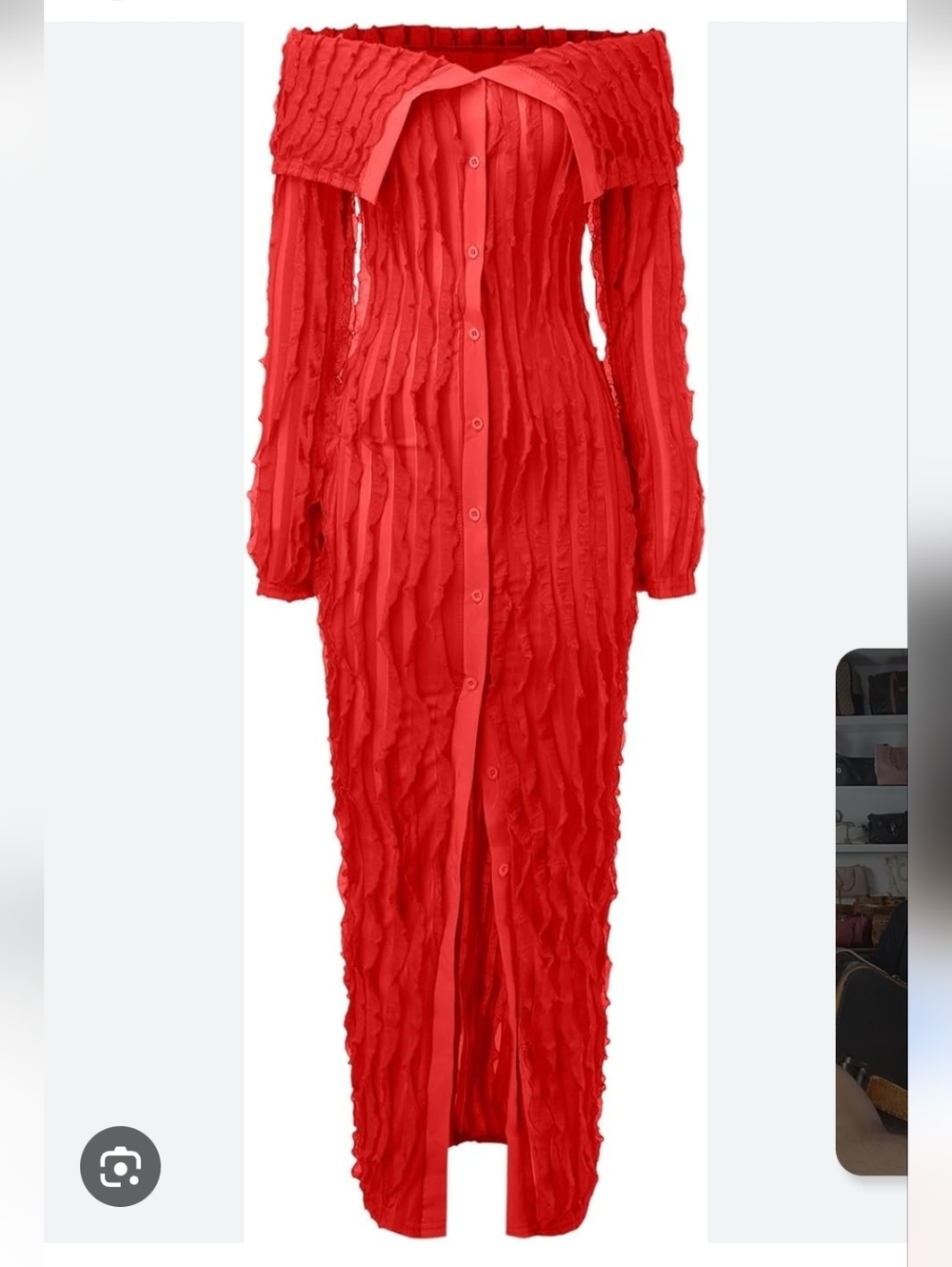 Nwot Red Widow Semi Sheer Mesh Textured Button-Front Maxi Dress Whimsigoth L
